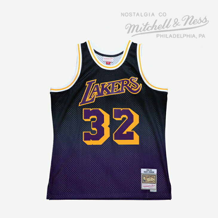 ▲半額以下］MITCHELL&NESS｜NBA Swingman Magic Johnson Lakers 1984/ ミッチェルアンドネス/スウィングマン マジック ジョンソン レイカーズ/パープルxブラック #