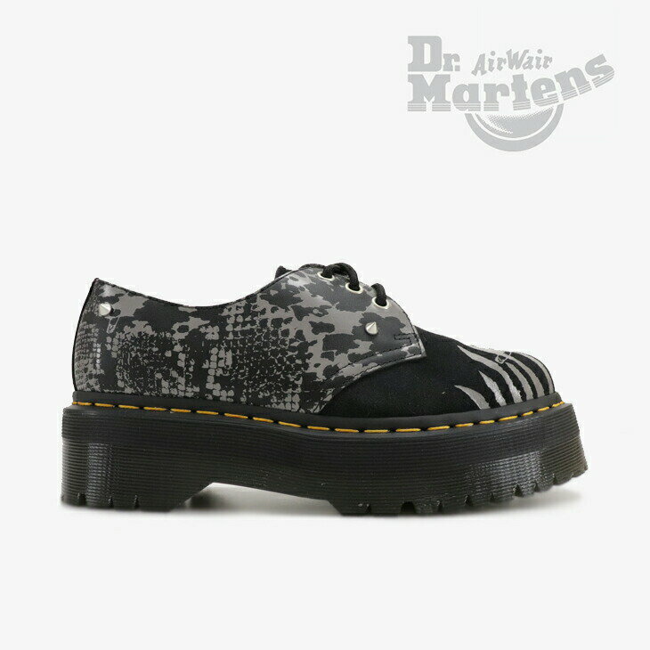 ドクターマーチン ＊DR.MARTENS｜1461 Quad Animal Clash/ ドクター マーチン/スリーホール クアッド アニマル クラッシュ/ブラックxグレー #