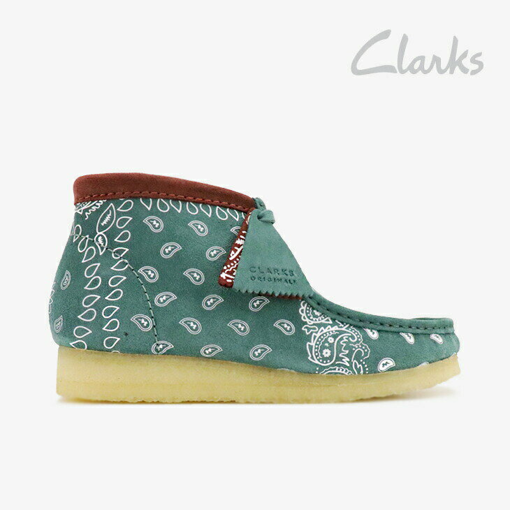 ＊CLARKS｜Wallabee Boot Paisley/ クラークス/ワラビー ブーツ ペイズリー/グリーン #