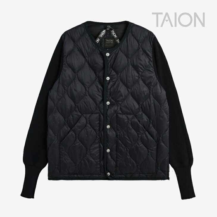 ・TAION｜Military W Poket Crew Neck Knit Down Jacket