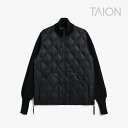・TAION|W Military Hi Neck Knit Down Jacket Soft Shell/ タイオン/ミリタリー ハイネック ニット ダウン ジャケット ソフトシェル/ブラック #