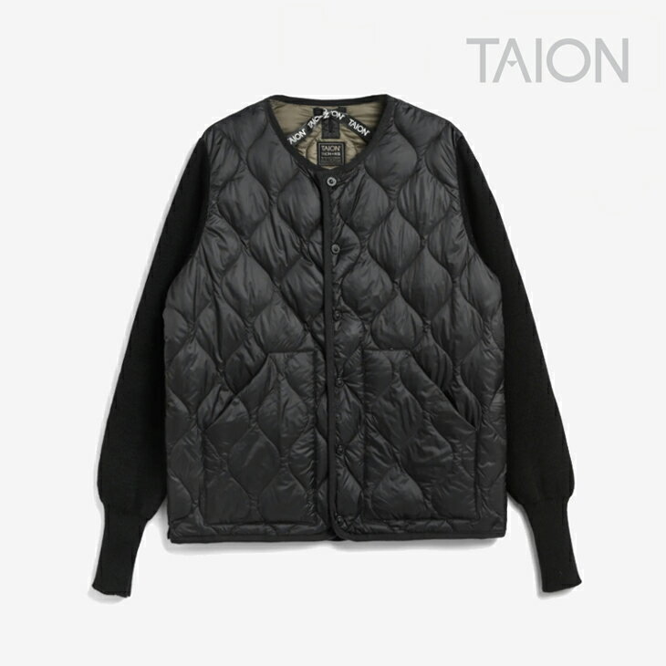 ・TAION｜W Military W Pocket Crew Neck Knit Down Jac