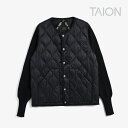 ・TAION|W Military W Pocket Crew Neck Knit Down Jacket Soft shell/ タイオン/ミリタリー ダブル ポケット クルー ネック ニット ダウン ジャケット ソフト シェル/ダーク ネイビー #