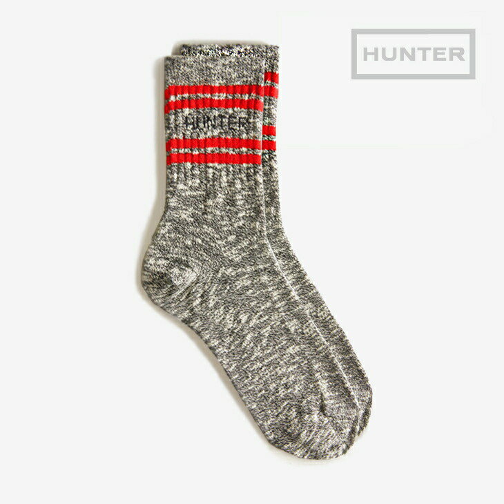 HUNTER｜Branded College Mouline Chelsea Boot Socks/ ハンター/カレッジ ムーリン チェルシー ブーツ ソックス/ブラック