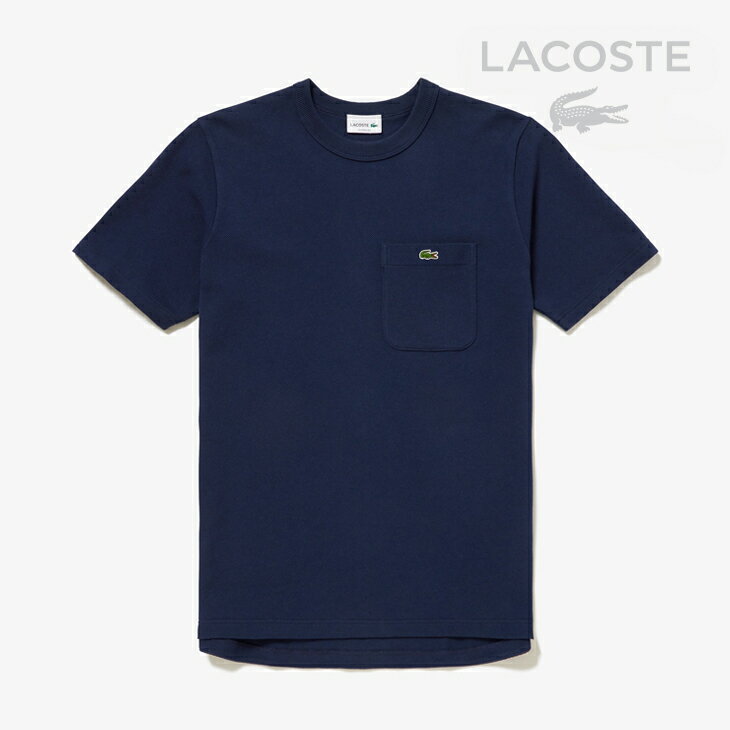 Rakuten - ・LACOSTE｜Pique Knit Pocket Short Sleeve T-shirt/ ラコステ/ピケ ニット ポケット ショート スリーブ Tシャツ/ネイビー #