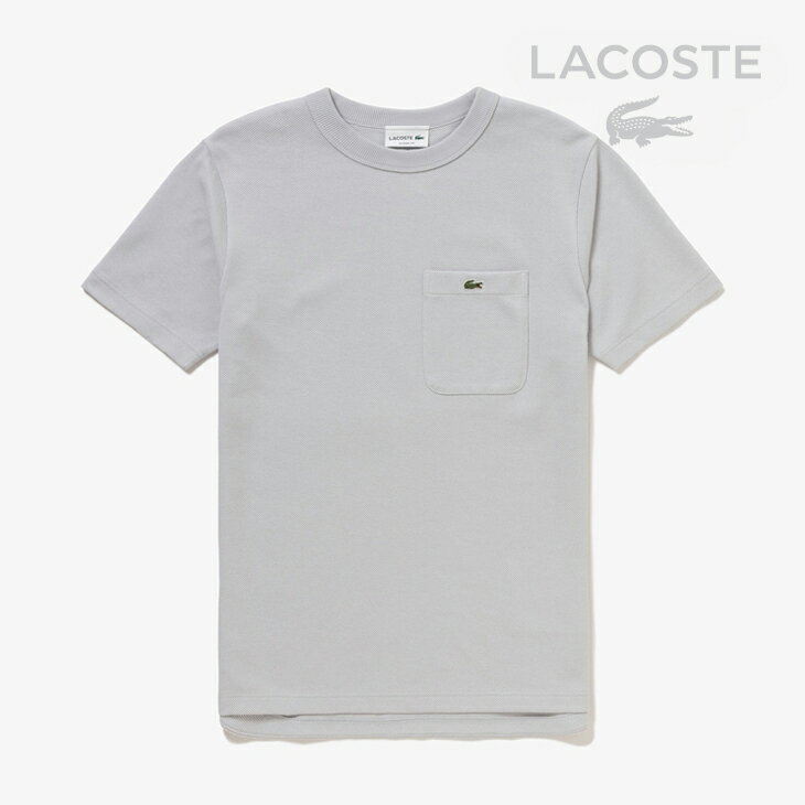 Rakuten - ・LACOSTE｜Pique Knit Pocket Short Sleeve T-shirt/ ラコステ/ピケ ニット ポケット ショート スリーブ Tシャツ/グレー #