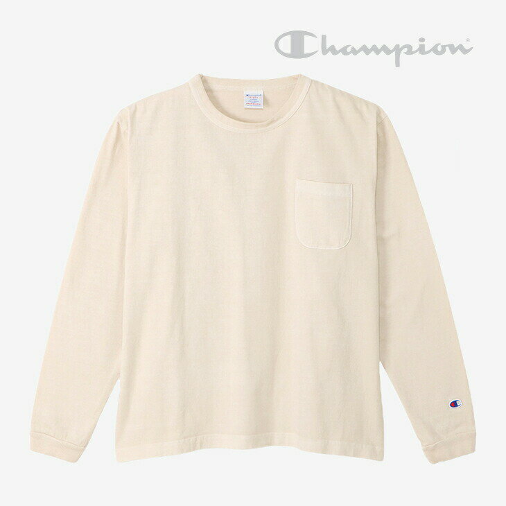 ＊CHAMPION｜T1011 Made in USA LS Pocket T-Shirt/ チャンピオン/ロングスリーブ ポケット Tシャツ/ベージュ #