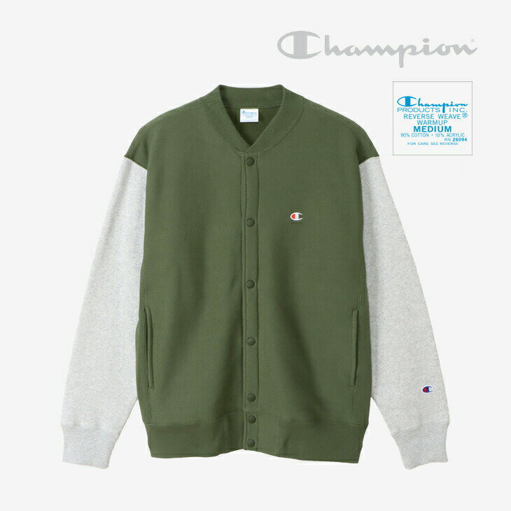 楽天GO ON＊CHAMPION｜Reverse Weave Snap Sweatshirt/ チャンピオン/リバース ウィーブ スナップ スウェットシャツ/アーミーグリーン #