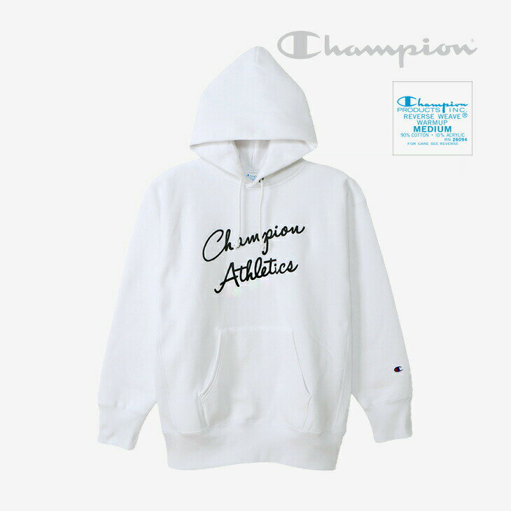 ＊CHAMPION｜Reverse Weave Hooded Sweatshirt/ チャンピオン/リバース ウィーブ フーデッド スウェットシャツ/ホワイト #