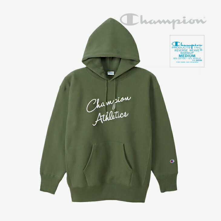 ▲ スーパーSALE 半額以下］CHAMPION｜Reverse Weave Hooded Sweatshirt/ チャンピオン/リバース ウィーブ フーデッド スウェットシャツ/アーミーグリー #のサムネイル