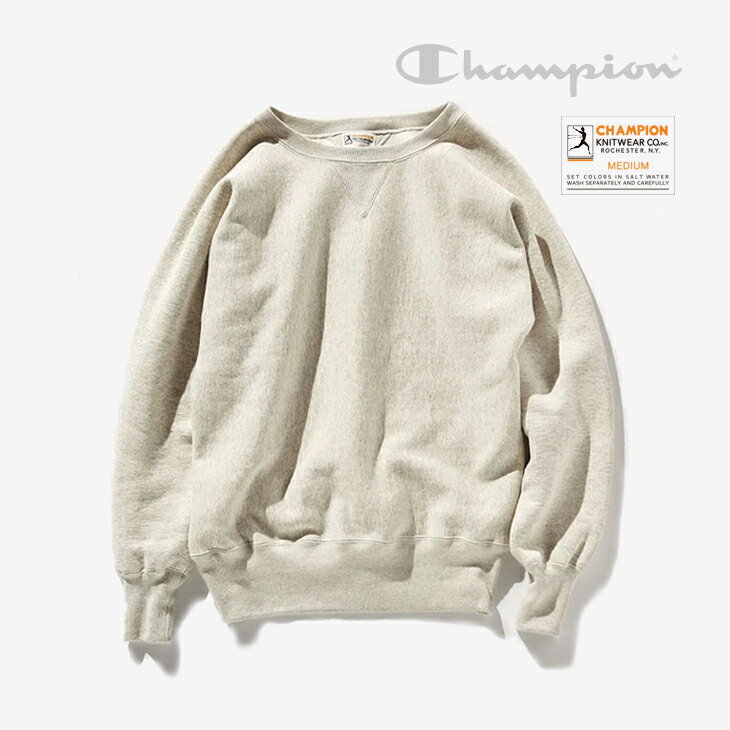 ｀CHAMPION｜True To Archives Reverse Weave 1st Patent Crew Neck Sweat/ チャンピオン/トゥルー トゥ アーカイブス リバース ウィーブ ファースト クルー ネック スウェット/シルバーグレー #（楽天・GO ON）