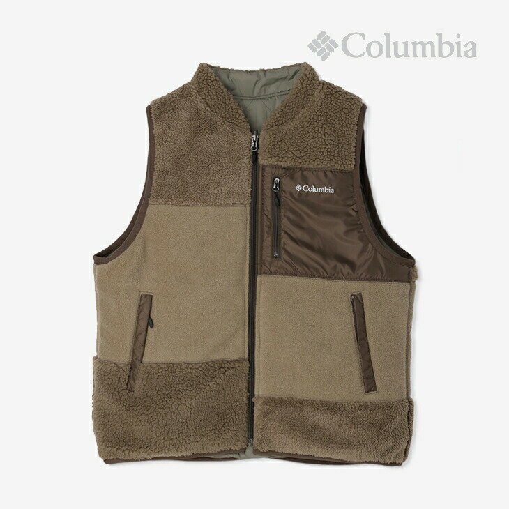 ＊COLUMBIA｜Pass to Ridge Reversible Vest/ コロンビア/パス トゥ リッジ リバーシブル ベスト/アッシュブラウンxストーングリー #