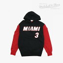 ・MITCHELL&NESS｜NBA N&N Fashion Hoody Heat 2006 Dwyane Wade/ ミッチェルアンドネス/ファッション フーディー ヒート ドウェイン ウェイド/ブラックxレッド #