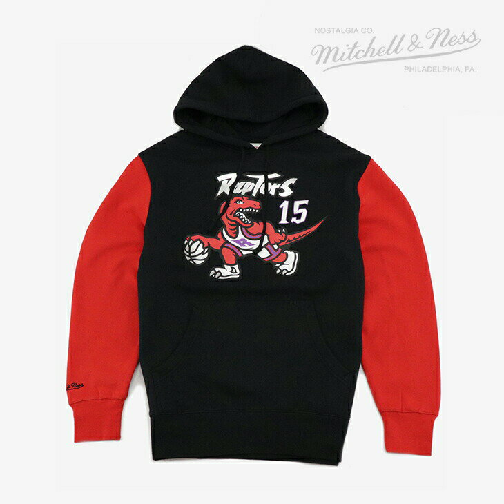 MITCHELL NESS｜NBA N N Fashion Hoody Raptors Vince Carter/ ミッチェルアンドネス/ファッション フーディー ラプターズ ヴィンス カーター/ブラックxレッド