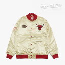 MITCHELL NESS｜NBA Fashion Lightweight Gold Satin Jacket Bulls/ ミッチェルアンドネス/ファッション ライトウェイト ゴールド サテン ジャケット ブルズ/ゴールド