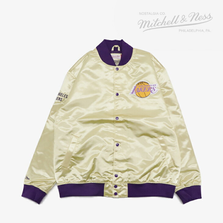 ・MITCHELL&NESS｜NBA Fashion Lightweight Gold Satin Jacket Lakers/ ミッチェルアンドネス/ファッション ライトウェイト サテン ジャケット レイカーズ/ゴールド #