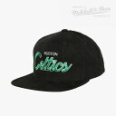 ・MITCHELL&NESS｜NBA Cord Script Snapback HWC Celtics/ ミッチェルアンドネス/コード スクリプト スナップバック クラシック セルティックス/ブラック #