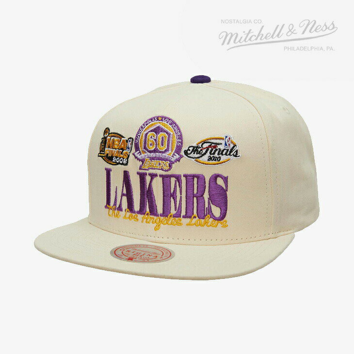 ・MITCHELL&NESS｜Reframe Retro Snapback HWC Lakers/ ミッチェルアンドネス/リフレーム レトロ スナップバック クラシック レイカーズ/オフホワイト #