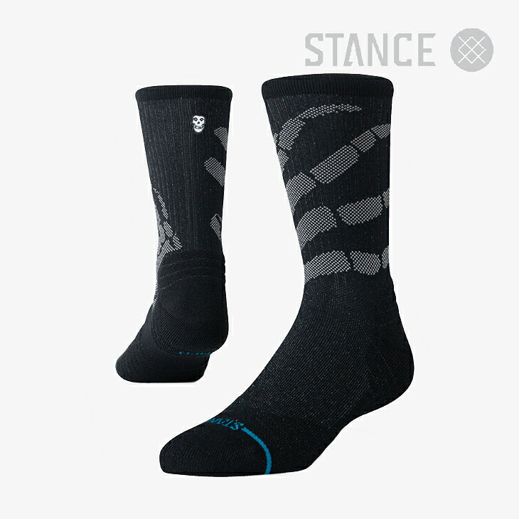 ・STANCE｜XMisfits Hands X Crew Socks/ スタンス/ミスフィッツ ハンズ クロス クルー ソックス/ブラック #
