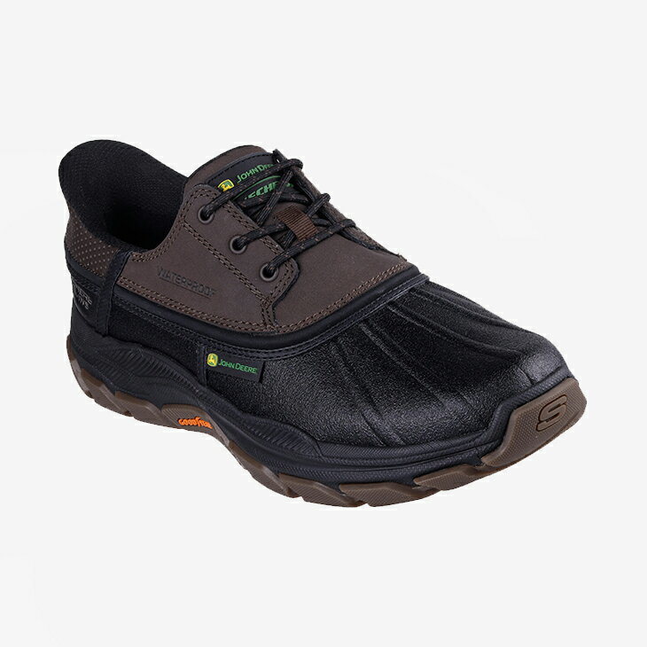 ��SKECHERS��xJohn Deere Slip-Ins Waterproof Respected Tanzier Boot/ �����å��㡼��/����� �ǥ��� ����åץ��� �����������ץ롼�� �ꥹ�ڥ��ƥå� ���󥸡��� �֡���/���祳�졼��x�֥�å� #