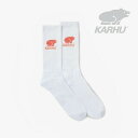 ＊KARHU｜Classic Logo Sock/ カルフ/クラシック ロゴ ソックス/ブライトホワイトxコーラル #