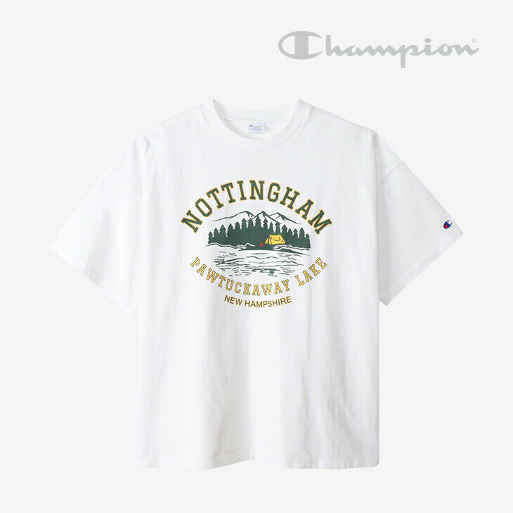 ＊CHAMPION｜Heavyweight USA Cotton SS T-Shirt Pawtuckaway Lake/ チャンピオン/ヘビーウェイト ショートスリーブ Tシャツ ポータッカウェイレイク/ホワイト #