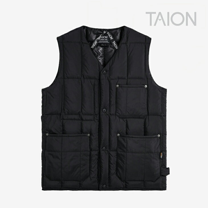 樂天商城 - ・TAION｜Work V-Neck Button Down Vest/ タイオン/ワーク Vネック ボタン ダウン ベスト/ブラック #