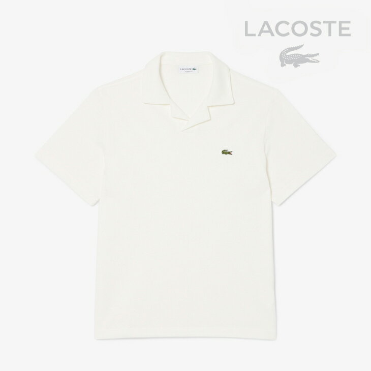Rakuten - ・LACOSTE｜Open Collar Neck SS Polo Shirt/ ラコステ/オープン カラー ネック ショートスリーブ ポロ シャツ/ホワイト #