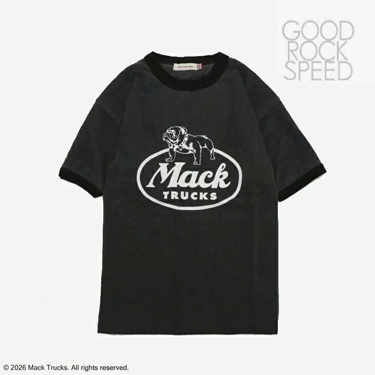 Rakuten - ・GOOD ROCK SPEED｜xMack Trucks Bulldog Logo Linger SS T-Shirt/ グッド ロック スピード/マック トラックス ブルドック　ロゴ リンガー ショートスリーブ Tシャツ /チャコール #