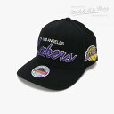 ・MITCHELL&NESS｜NBA Team Script 2.0 Snapback Lakers/ ミッチェルアンドネス/チーム スクリプト スナップバック レイカーズ/ブラック #