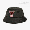 ・MITCHELL&NESS｜Quilted Bucket Hat HWC Classic Bulls/ ミッチェルアンドネス/キルティング バケット ハット クラシック ブルズ/ブラック #