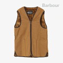 BARBOUR｜Front Zip Faux Fur Liner Vest Slim Fit/ バブアー/フロントジップ フェイク ファー ライナー ベスト スリム フィット/ライトブラウン