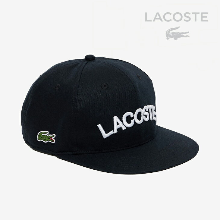 LACOSTE｜Straight Brim Flat Visor BB Cap/ ラコステ/ストレート ブリム フラット バイザー ベースボール キャップ/ブラック