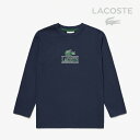 LACOSTE｜Heavy Jersey Classic Print LS T-shirt/ ラコステ/ヘビー ジャージ クラシック プリント ロングスリーブ Tシャツ/ネイビーxブルー