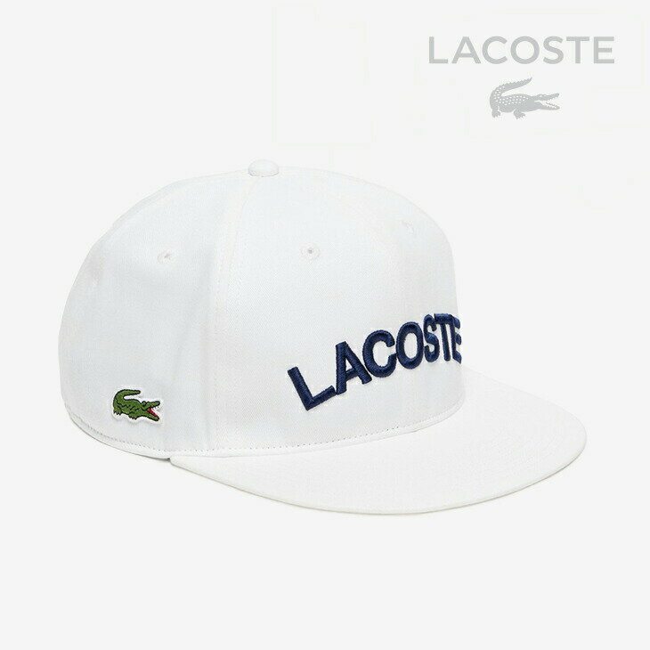 ラコステ ・LACOSTE｜Straight Brim Flat Visor BB Cap/ ラコステ/ストレート ブリム フラット バイザー ベースボール キャップ/ホワイト #