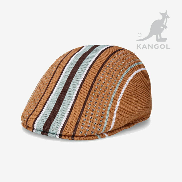 ・KANGOL|Clubhouse Stripe 507 Hunting/ カンゴール/クラブハウス ストライプ ハンチング/タンxセージグリーン #