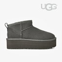 ・UGG|W Classic Ultra Mini Platform Suede/ アグ/クラシック ウルトラ ミニ プラットフォーム/チャコール #