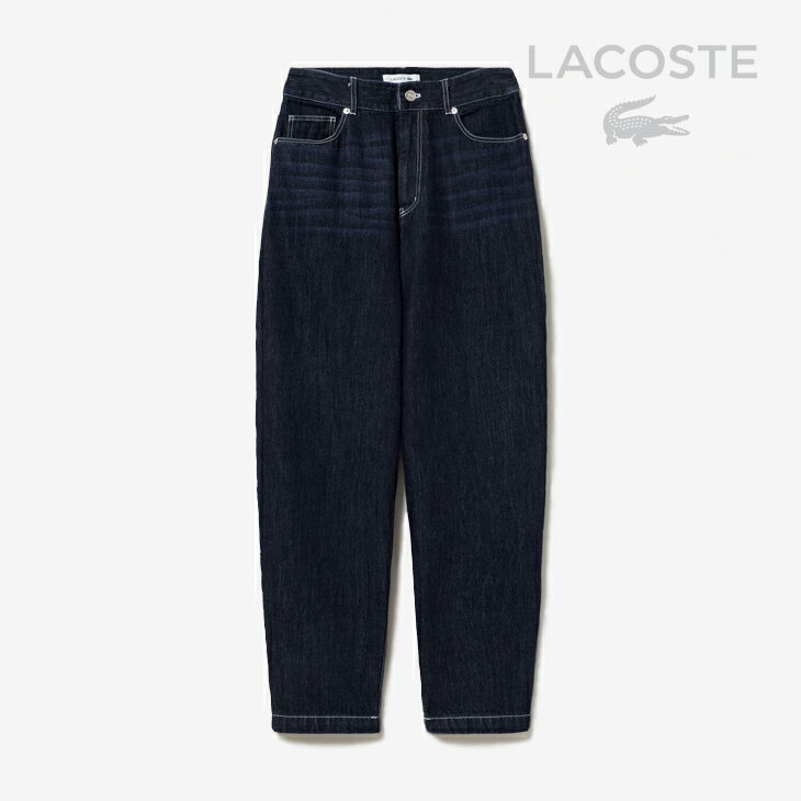 樂天商城 - ：LACOSTE｜W Barrel Leg Denim Pants/ ラコステ/バレルレッグ デニム パンツ/ネイビー #