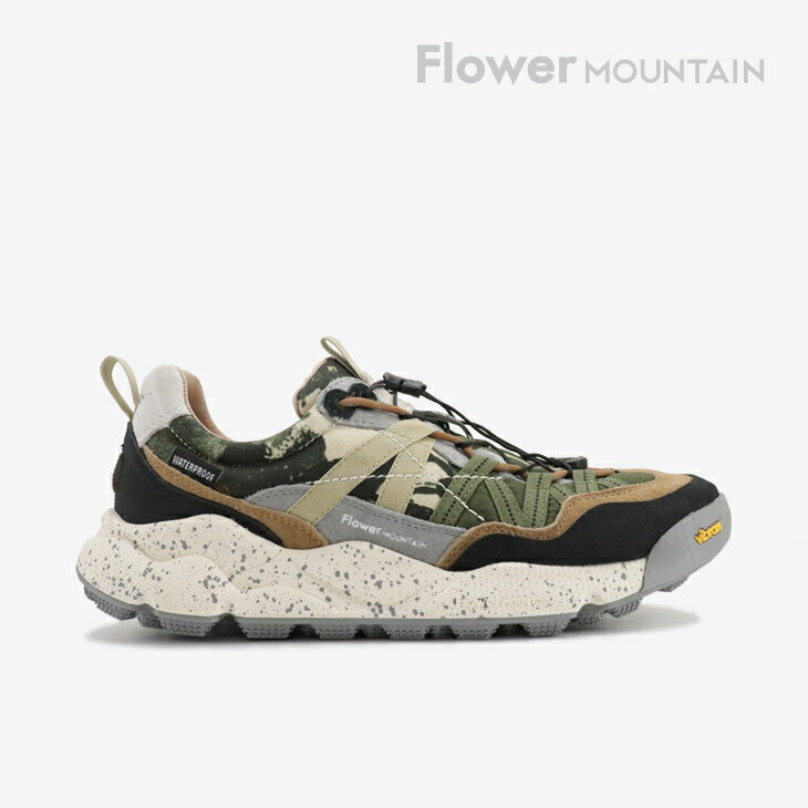 ・FLOWER MOUNTAIN｜Iwano 2 Waterproof Hydro Guard Vibram/ フラワー マウンテン/イワノ 2 ウォータープルーフ ハイドロ ガード ビブラム/アーミーブラックxベージュコモ #