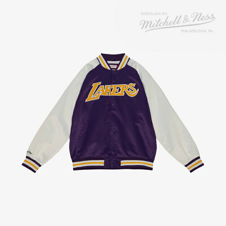 ＊MITCHELL&NESS｜Primetime Lightweight Satin Jacket Lakers/ ミッチェルアンドネス/プライムタイム ライトウェイト サテン ジャケット レイカーズ/パープル #