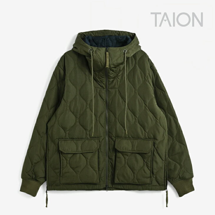 Rakuten - ・TAION｜Military W-Zip Down Parka Onion Quilting/ タイオン/ミリタリー Wジップ ダウン パーカー オニオン キルティング/ダークオリーブ #