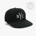 COOPERSTOWN BALL CAP｜USA Made Washed Cap Embroidary NYC/ クーパーズタウン/USA製 ウォッシュド キャップ エンブロイダリー ニューヨーク/ブラック