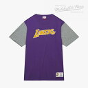 ・MITCHELL&NESS｜NBA Color Blocked SS T-Shirt Lakers/ ミッチェルアンドネス/カラーブロック ショートスリーブ Tシャツ レイカーズ/パープル #