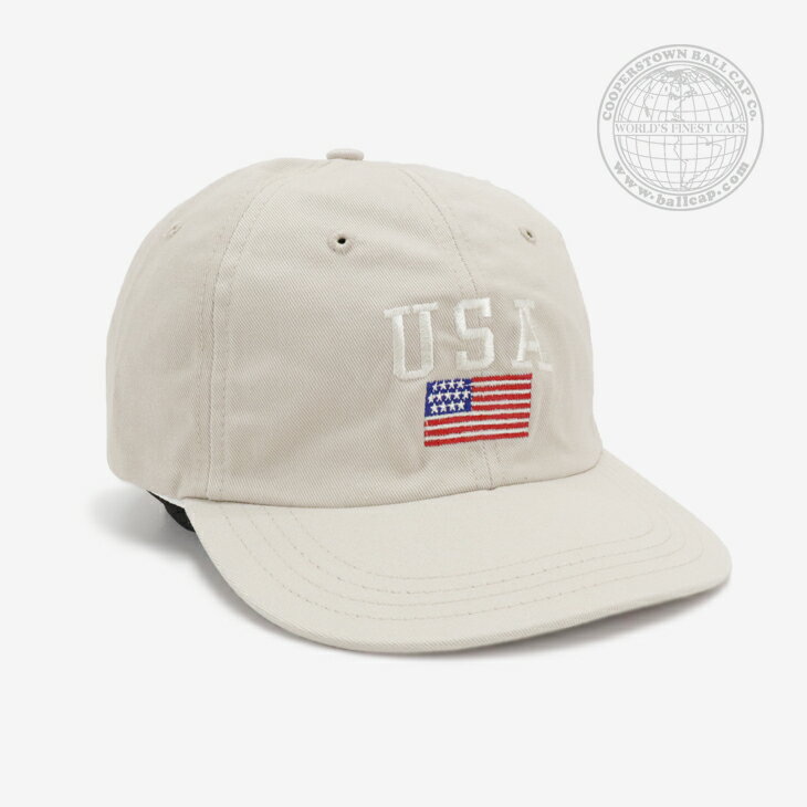・COOPERSTOWN BALL CAP｜USA Made Washed Cap Embroidary USA/ クーパーズタウン/USA製 ウォッシュド キャップ エンブロイダリー アメリカ/ストーン #