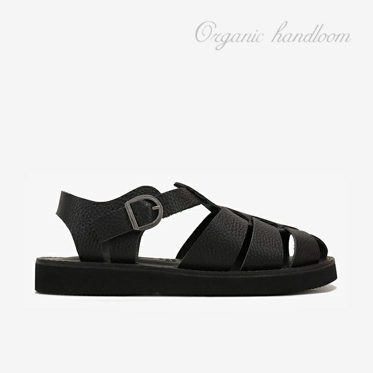 楽天GO ON・ORGANIC HANDLOOM｜Japan Made Gurkha Sandal Oil Leather/ オーガニックハンドルーム/ジャパン メイド グルカ オイル レザー シュリンク/ブラックシボ #