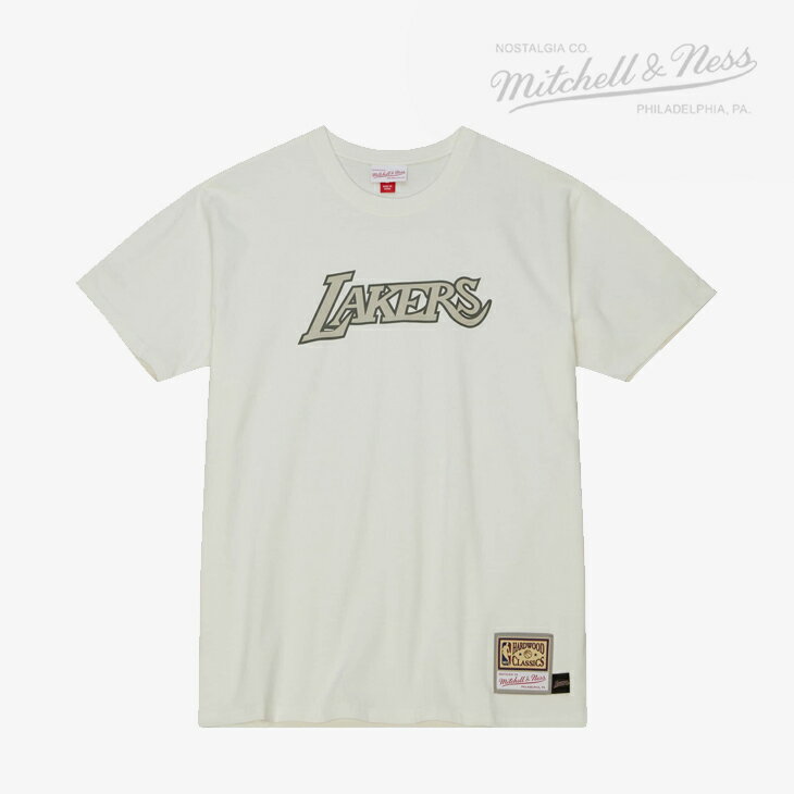 ・MITCHELL&NESS｜NBA Cream SS T-Shirt Lakers/ ミッチェルアンドネス/クリーム ショートスリーブ Tシャツ レイカーズ/オフホワイト #