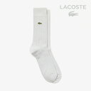 ・LACOSTE|Clock Emblem 3×2 Rib Knit Socks/ ラコステ/クロック エンブレム リブ ニット ソックス/グレーxヘザー #