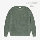 LACOSTE｜Heather Coloring Waffle Knit/ ラコステ/ヘザー カラーリング ワッフル ニット/ダークグリーン