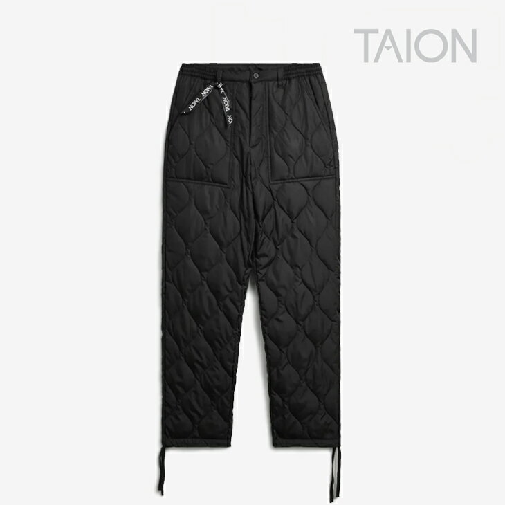 ・TAION｜Military Down Pants Straight Ripstop/ タイオン/ミリタリー ダウン パンツ ストレート リップストップ/ブラック #