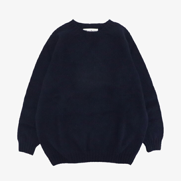 ・HARLEY Of Scotland｜ Jumbo Size Crew Neck Sweater Supersoft Wool Knit/ ハーレー/ジャンボ サイズ クルー ネック セーター スーパーソフト ウール ニット/ネイビー #